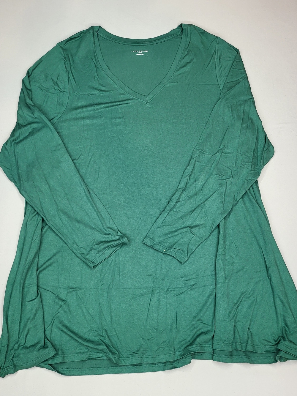 Lane Bryant Emerald V-Neck Long Sleeve Top